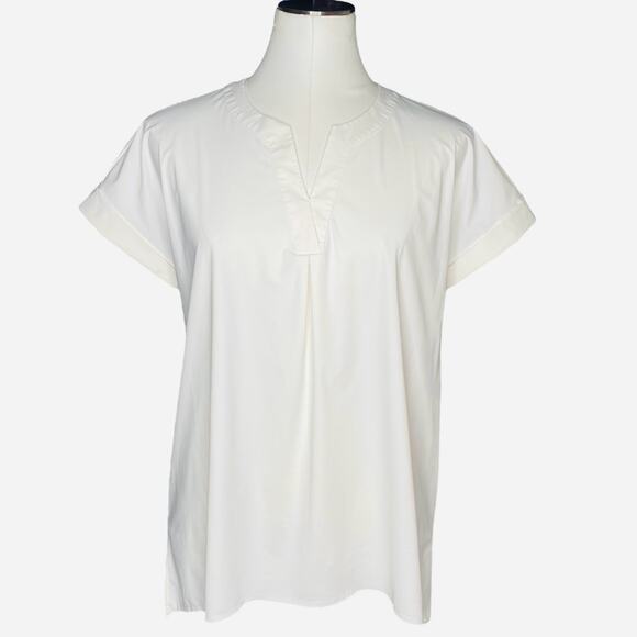 Lyssé Alessia White Button-Back Top size Small - Picture 5 of 10